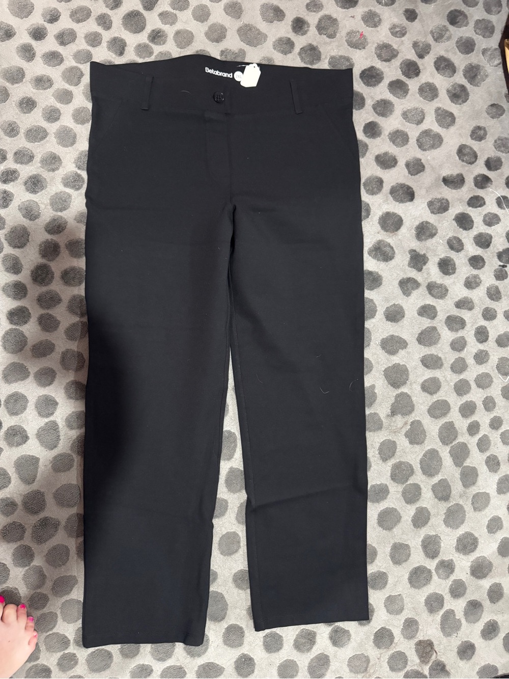 Betabrand Black Straight-Leg Pants